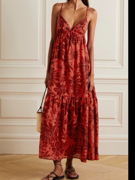 Faithfull the Brand Dresses & Skirts - Faithfull the Brand  Tiered
Red Floral Maxi Dress tropical resort size 4